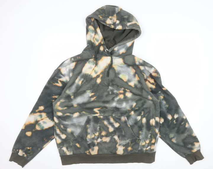 Monki Unisex Multicoloured Tie Dye Pullover Hoodie M Relaxed Fit