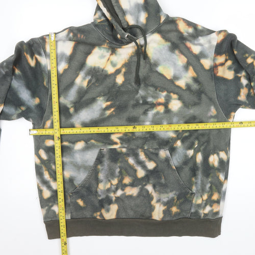 Monki Unisex Multicoloured Tie Dye Pullover Hoodie M Relaxed Fit