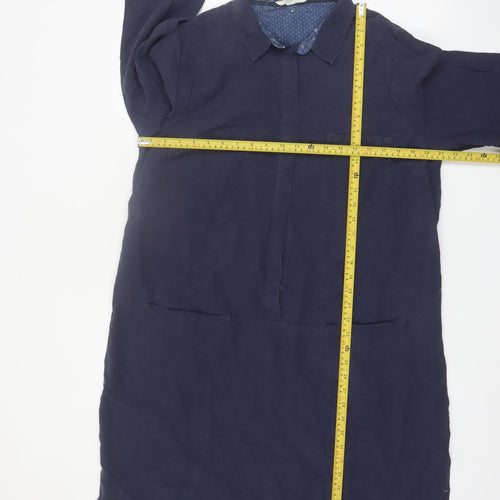 White Stuff Women's Blue Lyocell Shirt Dress Size 18