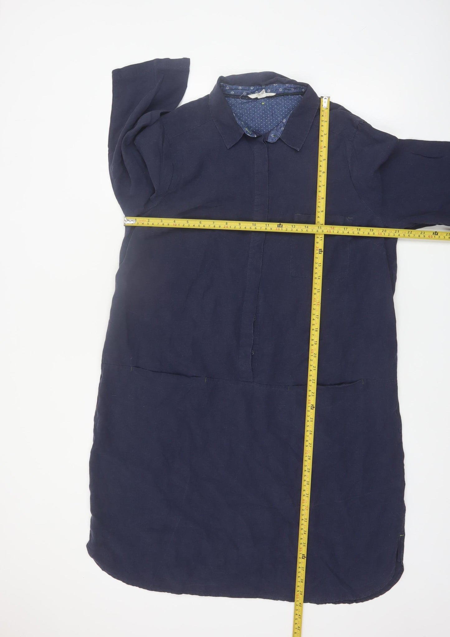 White Stuff Women's Blue Lyocell Shirt Dress Size 18