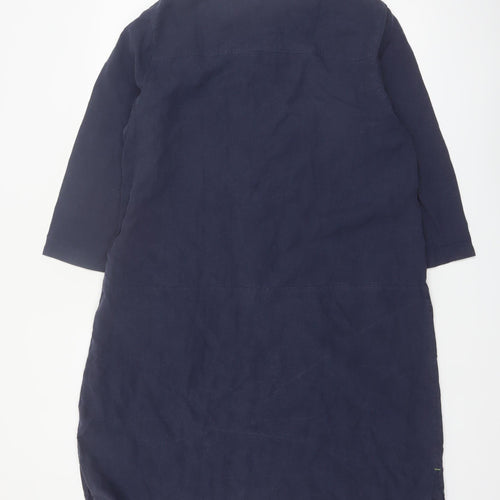 White Stuff Women's Blue Lyocell Shirt Dress Size 18