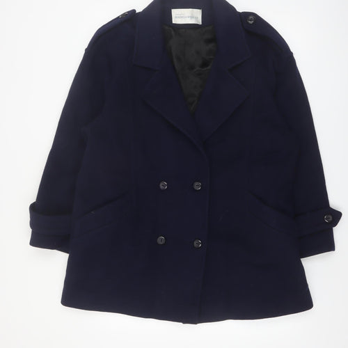 Marks and Spencer Women’s Blue Wool Pea Coat Size 14 Vintage
