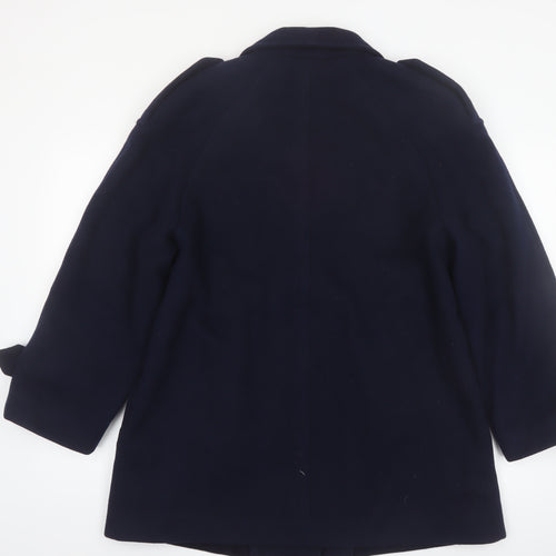 Marks and Spencer Women’s Blue Wool Pea Coat Size 14 Vintage