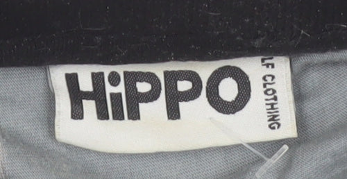 Hippo Men’s Grey Striped Cotton Polo Shirt XL Casual