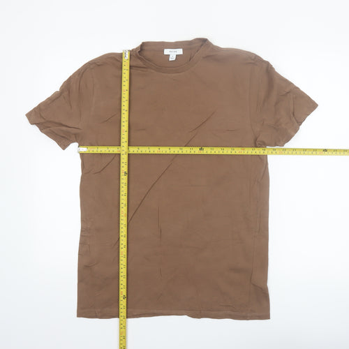 Reiss Men's Brown Cotton Crew Neck Short Sleeve T-Shirt M