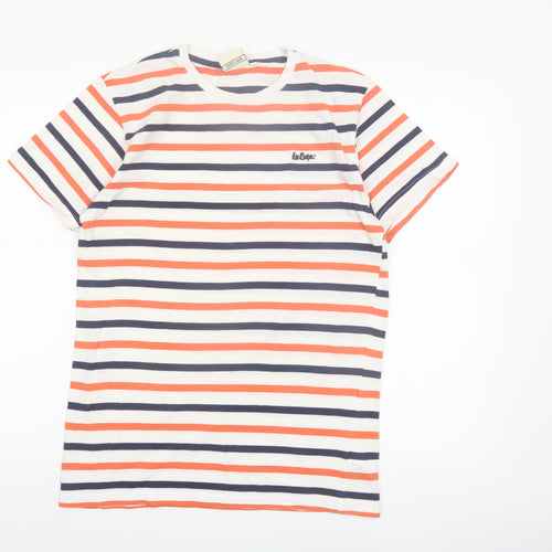 Lee Cooper Men's Multicoloured Striped Crew Neck T-Shirt M