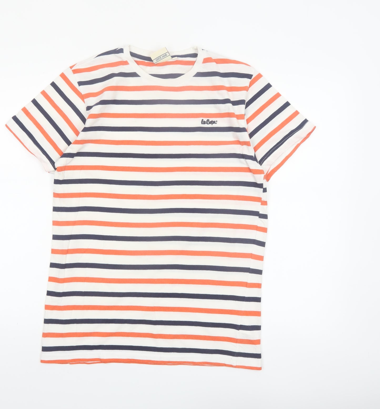 Lee Cooper Men's Multicoloured Striped Crew Neck T-Shirt M