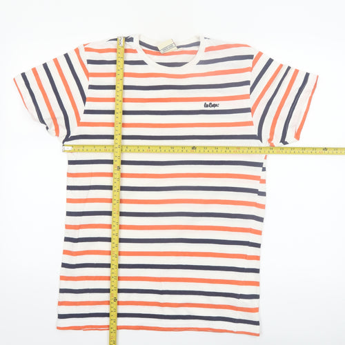 Lee Cooper Men's Multicoloured Striped Crew Neck T-Shirt M