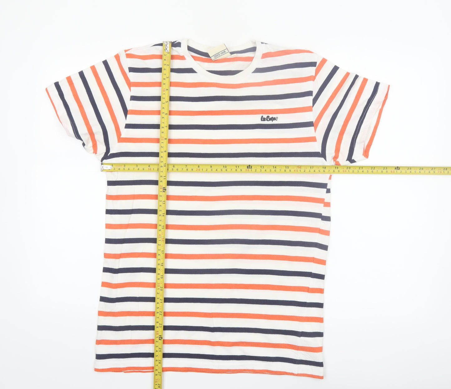Lee Cooper Men's Multicoloured Striped Crew Neck T-Shirt M