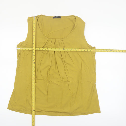 Marks and Spencer Women's Green Sleeveless Jersey Tank Top Size 16