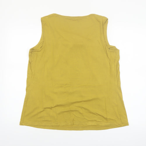 Marks and Spencer Women's Green Sleeveless Jersey Tank Top Size 16