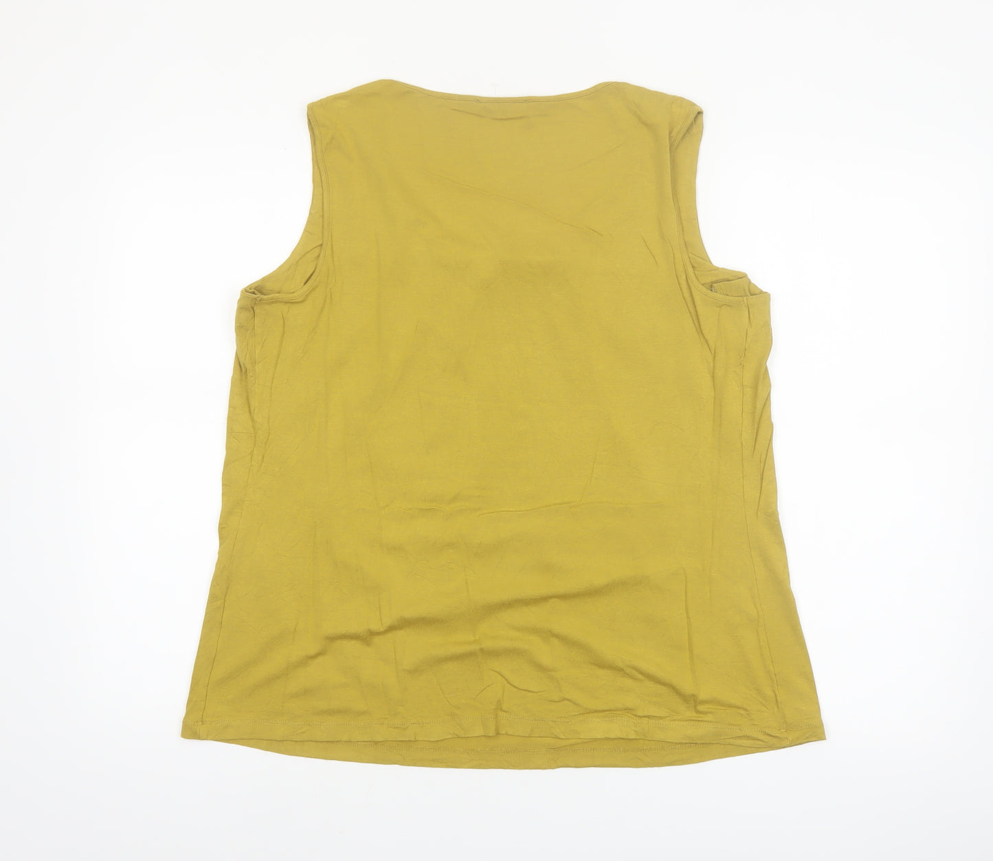 Marks and Spencer Women's Green Sleeveless Jersey Tank Top Size 16
