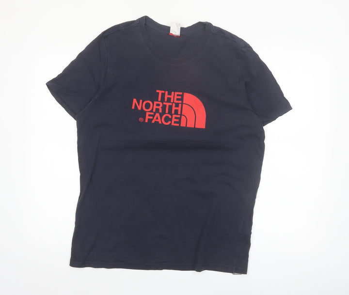 The North Face Men's Navy Blue Logo Graphic Cotton T-Shirt Size L