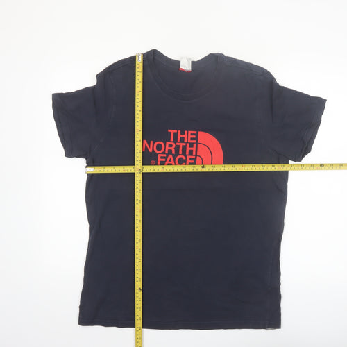 The North Face Men's Navy Blue Logo Graphic Cotton T-Shirt Size L