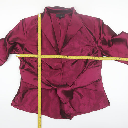 Liz Jordan Women's Red Satin Tailored Blazer Jacket M