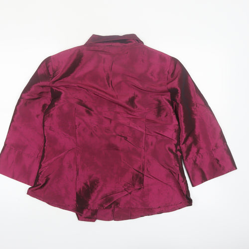 Liz Jordan Women's Red Satin Tailored Blazer Jacket M