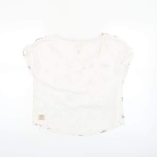 SoulCal & Co Women's White Cotton Cropped T-Shirt Size 6