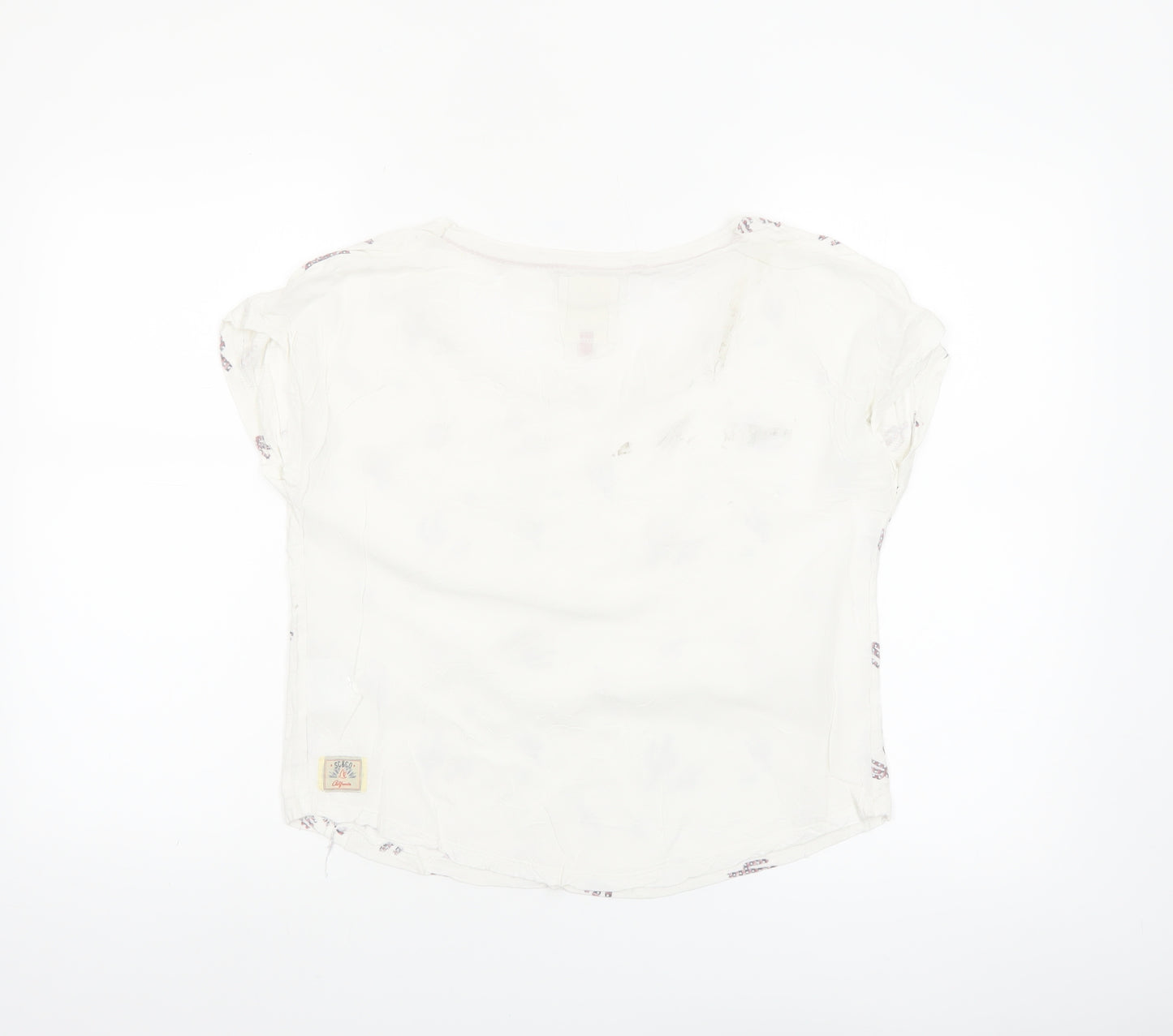 SoulCal & Co Women's White Cotton Cropped T-Shirt Size 6