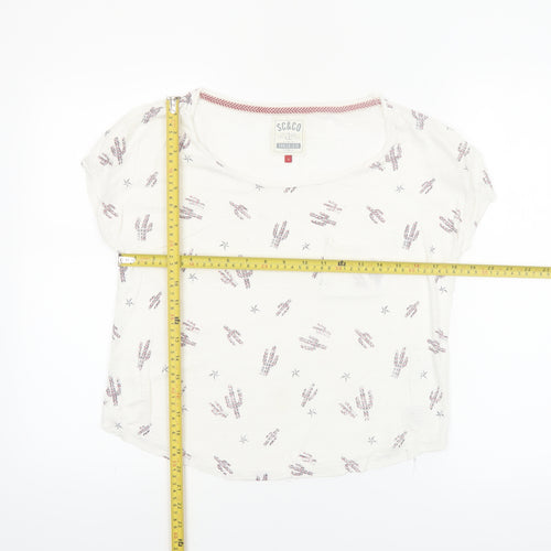 SoulCal & Co Women's White Cotton Cropped T-Shirt Size 6