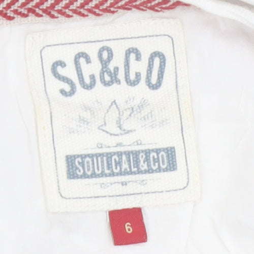 SoulCal & Co Women's White Cotton Cropped T-Shirt Size 6