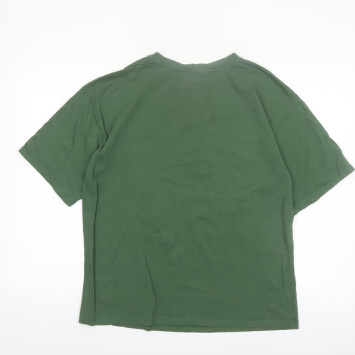 Cider Women's Green Graphic Cotton T-Shirt M Short Sleeve Retro