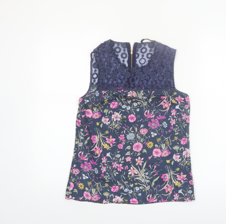 Oasis Women's Multicoloured Floral Lace Sleeveless Blouse Size 8