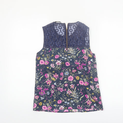 Oasis Women's Multicoloured Floral Lace Sleeveless Blouse Size 8