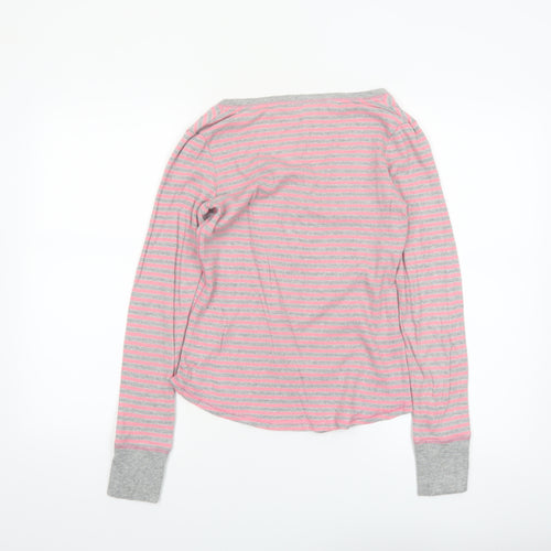 Victoria's Secret Women's Pink Striped Long Sleeve Pyjama Top XS