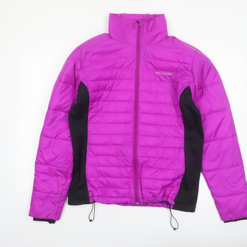 Columbia Womens Purple L Puffer Jacket Insulated Lightweight Outdoor Coat