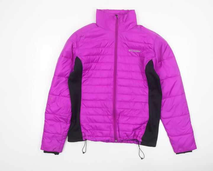 Columbia Womens Purple L Puffer Jacket Insulated Lightweight Outdoor Coat
