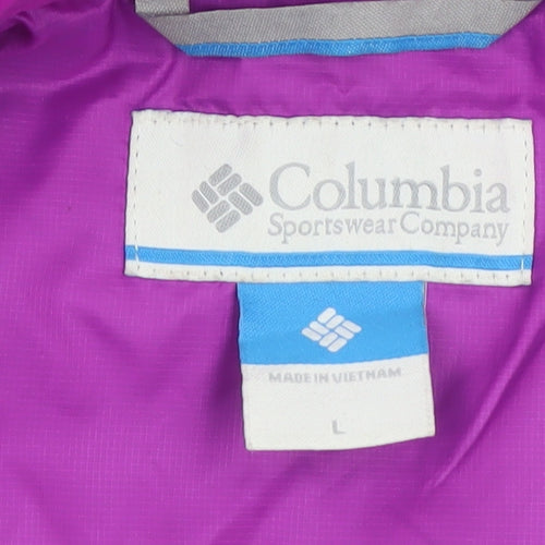 Columbia Womens Purple L Puffer Jacket Insulated Lightweight Outdoor Coat