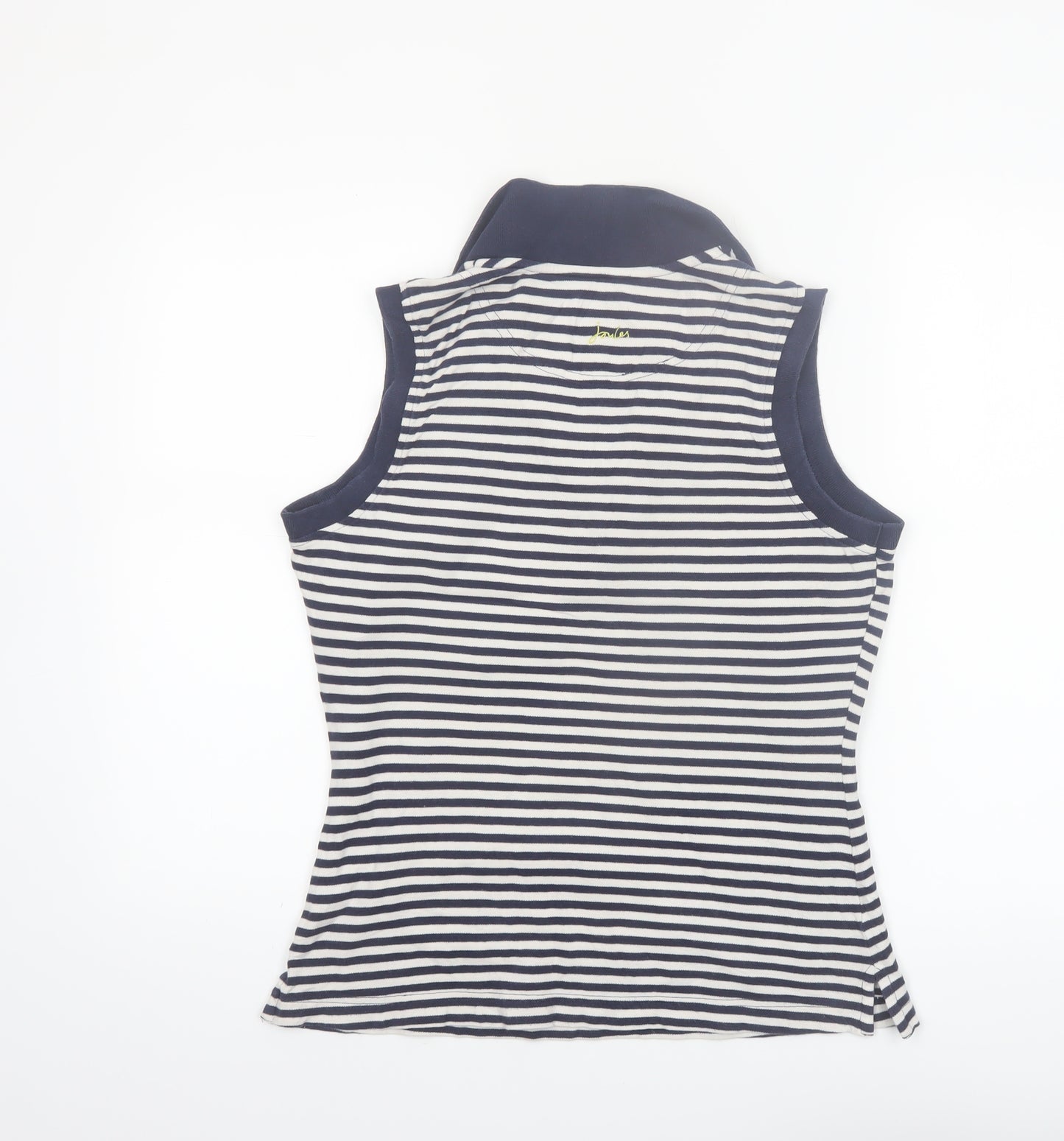 Joules Women's Blue Striped Sleeveless Collared Polo Top Size 12