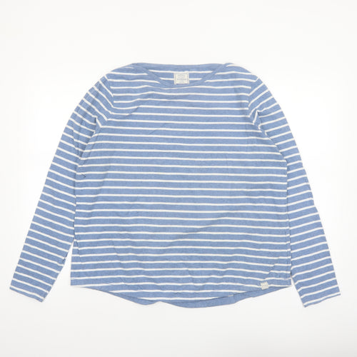 FatFace Women's Blue Striped Long Sleeve Cotton Breton T-Shirt Size 18