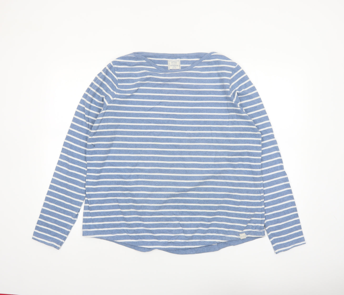 FatFace Women's Blue Striped Long Sleeve Cotton Breton T-Shirt Size 18