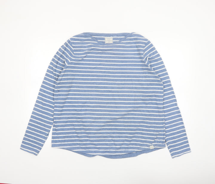 FatFace Women's Blue Striped Long Sleeve Cotton Breton T-Shirt Size 18