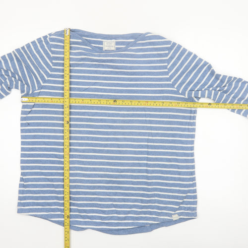 FatFace Women's Blue Striped Long Sleeve Cotton Breton T-Shirt Size 18