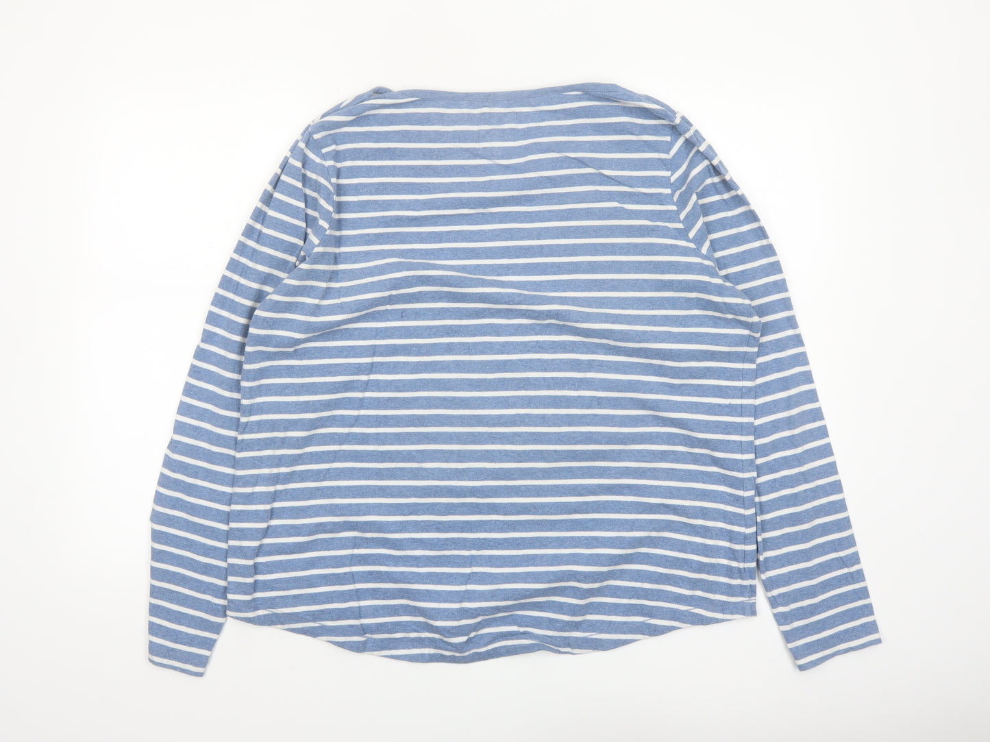 FatFace Women's Blue Striped Long Sleeve Cotton Breton T-Shirt Size 18