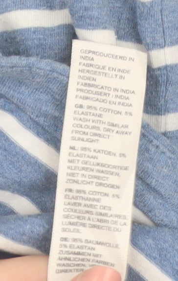 FatFace Women's Blue Striped Long Sleeve Cotton Breton T-Shirt Size 18