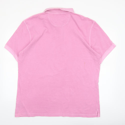 Barbour Men's Pink 2XL Polo Shirt Cotton Collared Short Sleeve