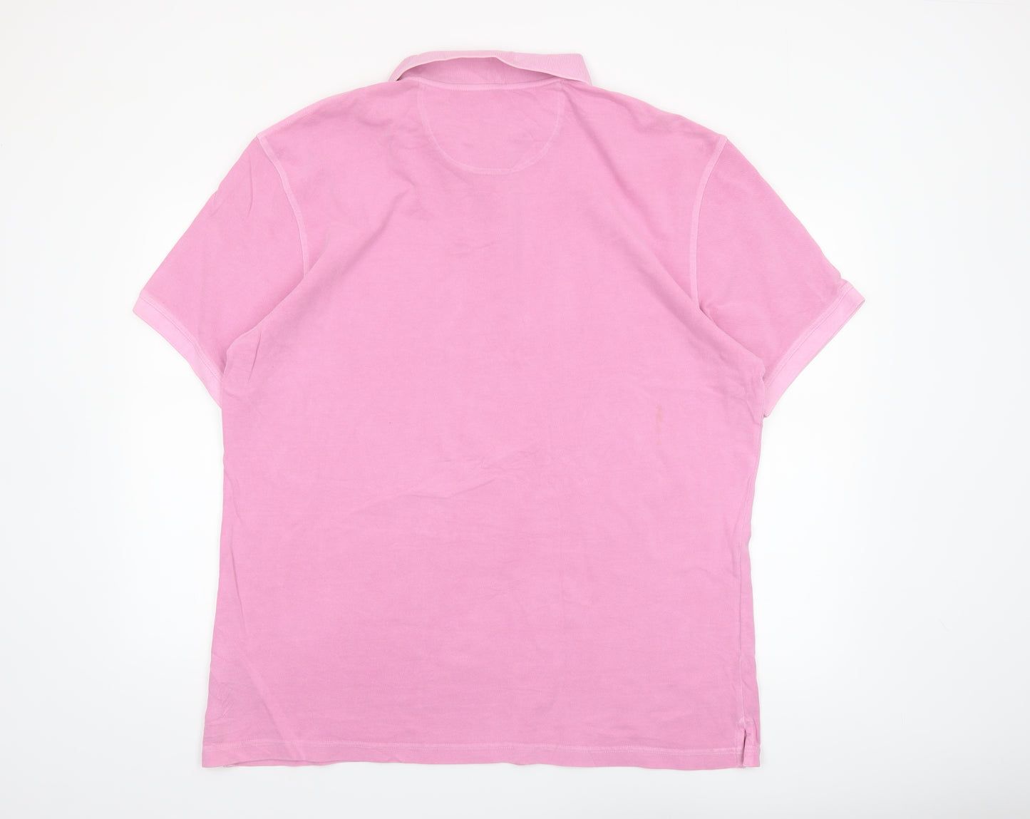 Barbour Men's Pink 2XL Polo Shirt Cotton Collared Short Sleeve