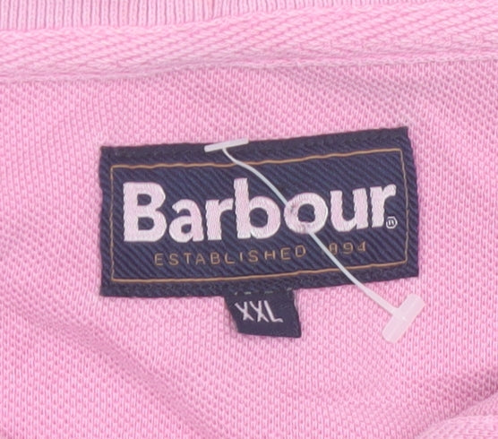 Barbour Men's Pink 2XL Polo Shirt Cotton Collared Short Sleeve
