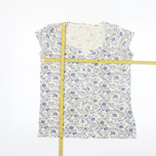 Fat Face Women's Ivory Floral Button Blouse UK 6