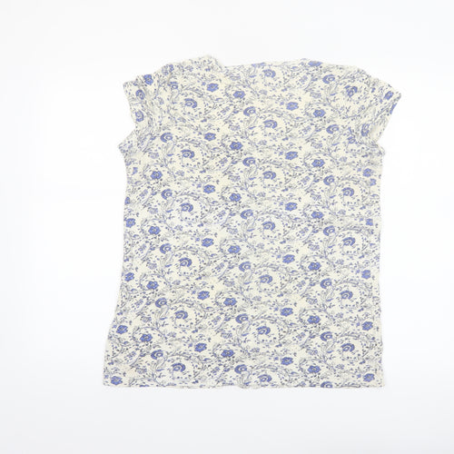 Fat Face Women's Ivory Floral Button Blouse UK 6