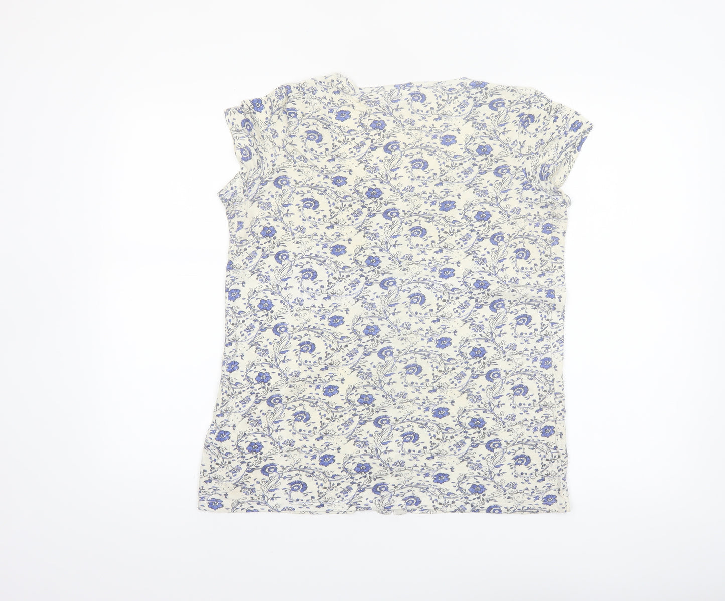 Fat Face Women's Ivory Floral Button Blouse UK 6