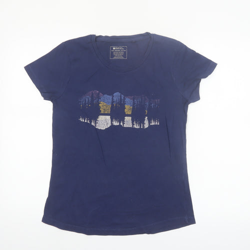 Mountain Warehouse Womens Blue Organic Cotton T-Shirt UK 10