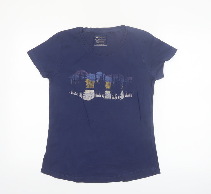 Mountain Warehouse Womens Blue Organic Cotton T-Shirt UK 10