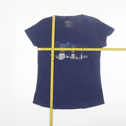 Mountain Warehouse Womens Blue Organic Cotton T-Shirt UK 10