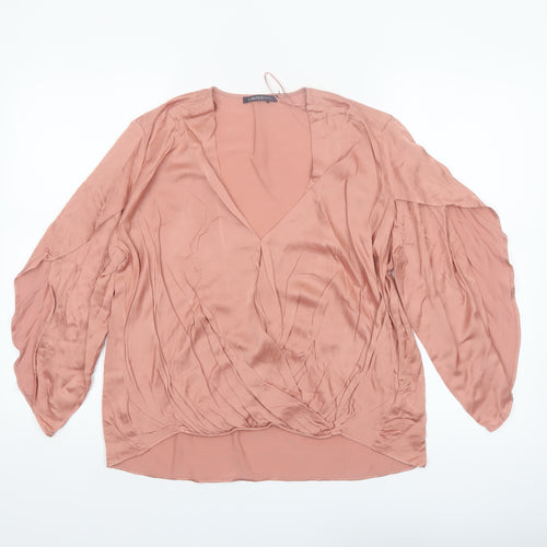 Marks and Spencer Women’s Blush Pink Viscose Wrap Blouse UK 12