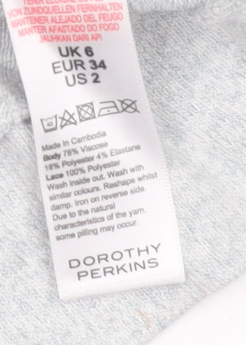 Dorothy Perkins Women’s Grey Maternity Lace Trim Jumper Size 6