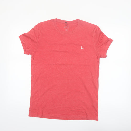 Jack Wills Mens Red Crew Neck Short Sleeve T-Shirt XS Classic Fit